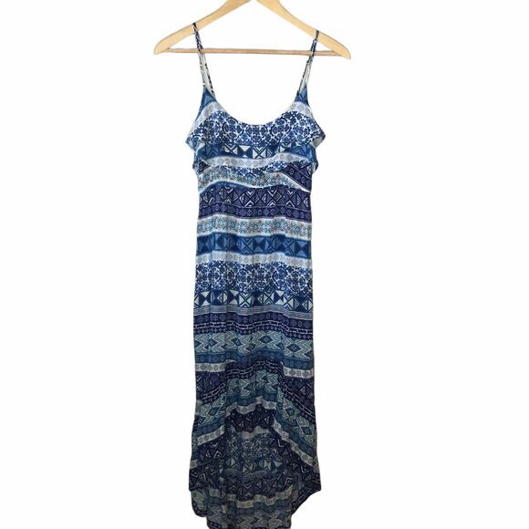 Mudd women's size medium spaghetti strap blue white dress preloved condition - Picture 1 of 8